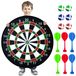 Merkloos Dartbord speelgoed kinderen - Opvouwbaar dartbord 66 cm - 6 ballen en 6 darts - Indoor en outdoor - Vanaf 4 jaar