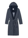 SCHIESSER Badjas lang 'Feather Terry' navy / wit