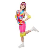Rubies Officiële Barbie rolschaatskostuum voor meisjes, verkleedkleding voor kinderen, maat 5-6 jaar