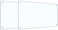vidaXL Keukenachterwand 2 stuks doorzichtig 90 x 50 cm gehard glas