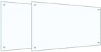 vidaXL Keukenachterwand 2 stuks doorzichtig 90 x 50 cm gehard glas