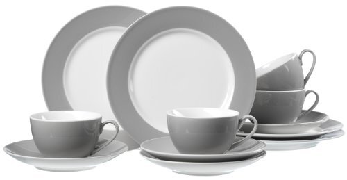 RITZENHOFF & BREKER Koffieservies Doppio, 12-delig, porseleinen servies, grijs