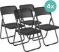 LifeGoods Klapstoelen Set van 4 - Tuinstoelen Inklapbaar - Zwart Rotan Look - Vouwstoelen - 200kg Draagkracht