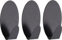Tendance Plakhaakje ovaal - 3 stuks - Zwart - RVS