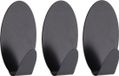 Tendance Plakhaakje ovaal - 3 stuks - Zwart - RVS