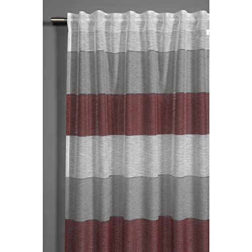 Gardinia Gordijn met verborgen lussen en gordijnband, Etamine, ondoorzichtig, lichtdoorlatend, rood, 140 x 245 cm