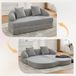Pangivo Canapé convertible 2 places 2-en-1 canapé-lit en chenille gris clair 157x84x65 cm