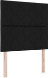 vidaXL LED Hoofdbord Zwart Stof 90 cm