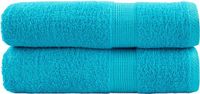 vidaXL - Badhanddoeken - SOLUND - 2 stuks - 600 g/m² - 70x140 cm - Turquoise