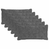 vidaXL - Kussensloop - 6 stuks - Donkergrijs - 40 x 80 cm