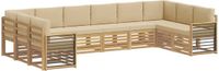 vidaXL - Hoek loungeset - 10 zitplekken - Wit en Beige - Polyester