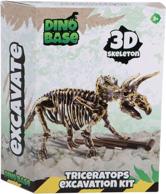 Dinobase 3D Triceratops Skelet - Educatief spel - Multicolor