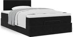 Prolenta Maison Exclusive - Ottomaans bedframe met matras, zwart, 120x200 cm, fluweel