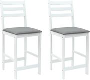 vidaXL Eetstoelen - 2 stuks - Massief Rubberhout - Wit