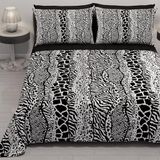 PETTI Artigiani Italiani Zomersprei voor eenpersoonsbed, 170 x 260 cm, 100 g/m², omkeerbaar, voor eenpersoonsbed, lente, licht dekbed, zwarte dieren, 100% Made in Italy