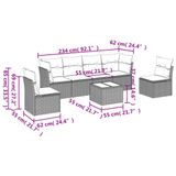 vidaXL 6-delige Loungeset met Kussens, Poly Rattan, Beige