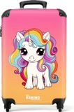 NoBoringSuitcases.com Kinderkoffer Meisje met Eenhoorn