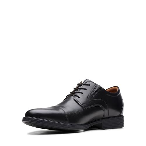Clarks Whiddon Pet Oxford, Zwart Leder, 45 EU