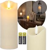 sarcia.eu Beige LED-kaars met vlam-effect, batterijgevoede inzet voor grafkaarsen 15 cm