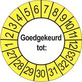 Keuringsstickers Ricard Keuringsstickers Goedgekeurd tot 2027 | 50 stuks, Ø 35 mm | Buiten Geel