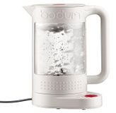 Bodum Bistro Bouilloire, 1,1 litre, 1500W, 5 réglages de température, Double paroi, Intérieur en verre, Blanc