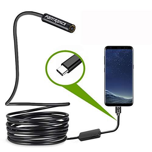 Fantronics 5 m (16.4ft) stijve kabel USB C endoscoop type C boroscoop/endoscoop camera 2.0 megapixel HD slangcamera voor Android en Samsung, Nexus, HTC, Huawei, Sony, Tablet MacBook