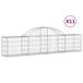 vidaXL Gabionen met hoge boog, 11 stuks, 200x30x40/60 cm, verzinkt staal