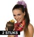 Merkloos / Sans marque Boland Kokosnoot drinkbeker - 2x - hawaii thema - met rietje - 12 x 16 cm - 400 ml
