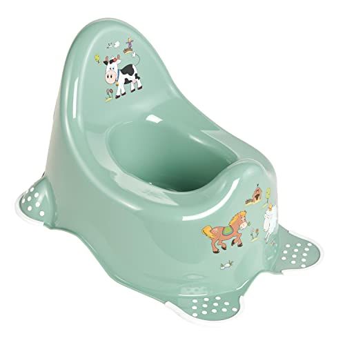 Keeeper Funny Farm potje voor baby's, van 18 maanden tot 3 jaar, antislip, adam, Nordic Green