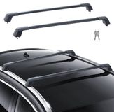 Latios Barre de toit - Aluminium universel - Capacité de charge 90 kg - Pour barres de toit surélevées avec espace - Espacement intérieur des rails 104-110 cm