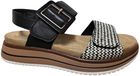 Remonte D1J53-02 Plateau Sandalen Dames Zwart Wit Leer Maat 43
