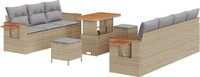 vidaXL Tuinbank Beige en Lichtgrijs