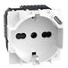 BTICINO Living Now, Italiaans Schuko-stopcontact P40 + USB-oplader type C, Quick Charge, stopcontact met beschermde honingraats, compatibel met Italiaanse/geaarde stekkers, 2 modules, KW4140A16USB