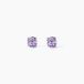 Boucles d'oreilles Puces Elea Serti Griffes 3 Or Blanc Améthyste