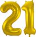 Folat Folie ballonnen - 21 jaar cijfer - goud - 86 cm