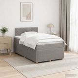 vidaXL Boxspringbed met matras en hoofdeinde Taupe 120 x 200 cm Stof