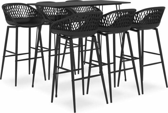 vidaXL 7-delige Barset zwart
