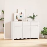 vidaXL Dressoir Drammen Wit Massief Grenenhout 114 x 43 x 75,5 cm