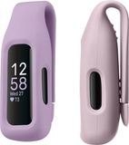 kwmobile 2x Clip Holders for Fitbit Inspire 3 / Inspire 2 / Ace 3 Clip On - Fitness Tracker Case Holder Replacement Set - TPU Silicone Tracker Holder for Sport - Light Lavender / Dusty Pink