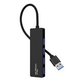 HOPDAY USB 3.0 datahub, ultradun, 4 USB-hub, hoge snelheid USB 3.0-hub voor Macbook, Mac Pro/Mini, Mac, Surface Pro, XPS, USB-stick, notebook pc, draagbaar, externe harde schijven