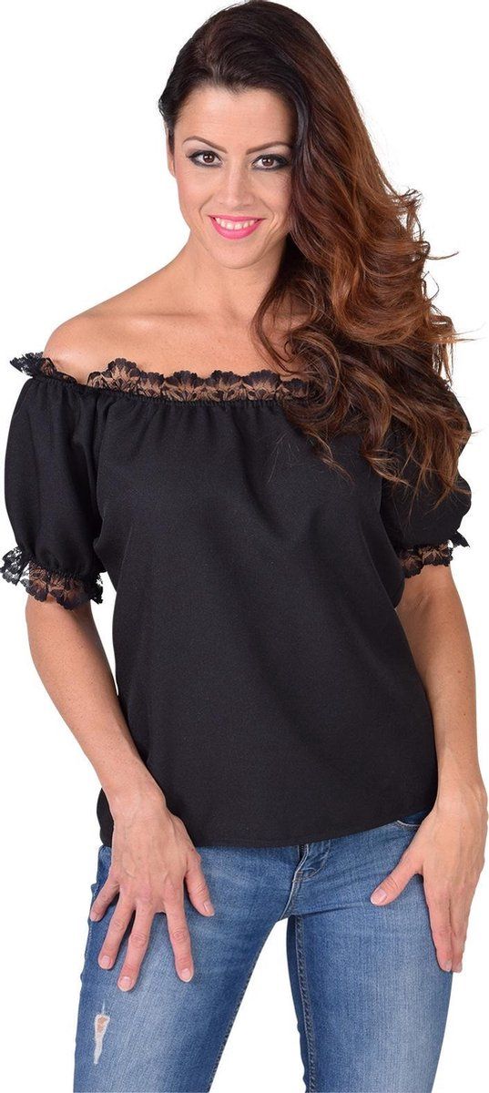 Magic design Verkleedblouse Schouder Vrij Dames Polyester Zwart Mt Xs/s