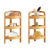 Avilia Hoekplank met 3 niveaus van bamboe, elegant en duurzaam, 33 x 23 x 61 cm, perfect voor elke ruimte, geoptimaliseerde ruimte voor boeken en decoratieve voorwerpen