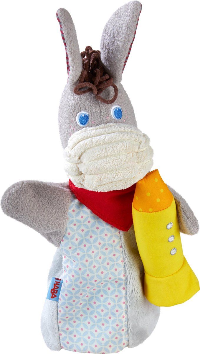 HABA Klankhandpop HABA-muzikant Ezel - Grijs