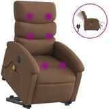 vidaXL Fauteuil releveur électrique réglable tissu marron