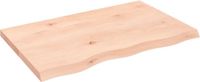 vidaXL Wastafelblad 80x50x(2-4) cm onbehandeld massief eikenhout