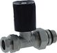 Radiatorkraan 15mm Recht met knelset 1/2x15mm zwarte knop