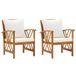 VidaXL Fauteuils de jardin avec coussins, lot de 2, bois d'acacia massif, crème, blanc