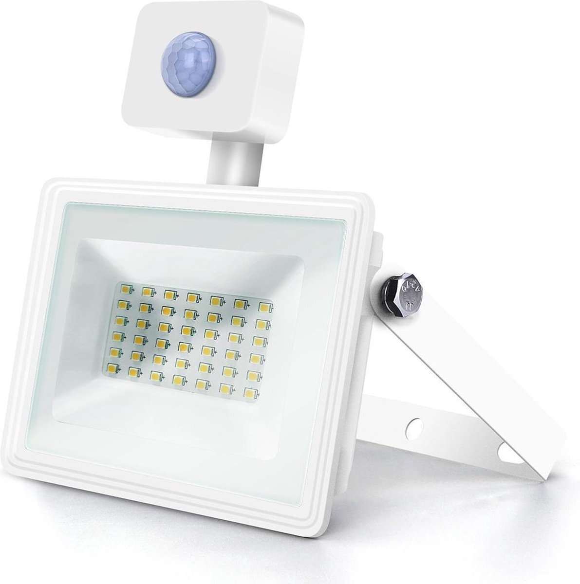 Aigostar Buitenlamp wit | LED 30W=300W halogeen schijnwerper | IR bewegingssensor | koelwit 4000K | waterdicht IP65