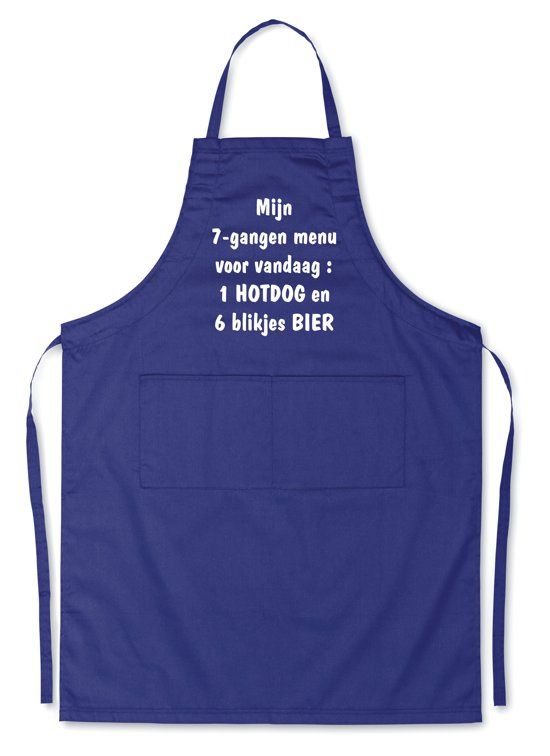 mijncadeautje - Luxe schort - Mijn 7 gangen menu - blauw