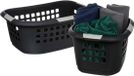 Benson Panier à linge extra large - 2x - anthracite - plastique - 51 litres